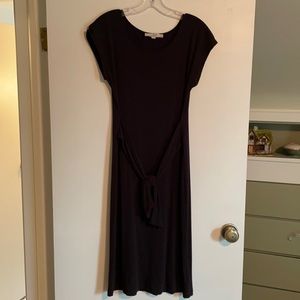 Black knit short sleeved dress